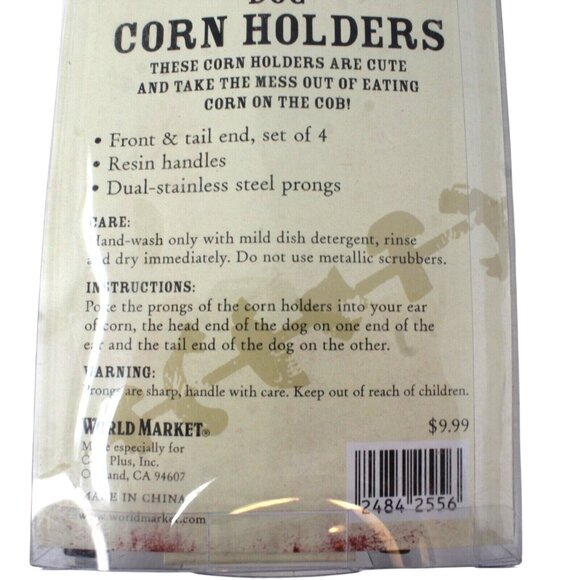 World Market Corn Holders Dachshund Weiner Dog Stainless Steel Lot Of 2 Packages - Picture 8 of 10